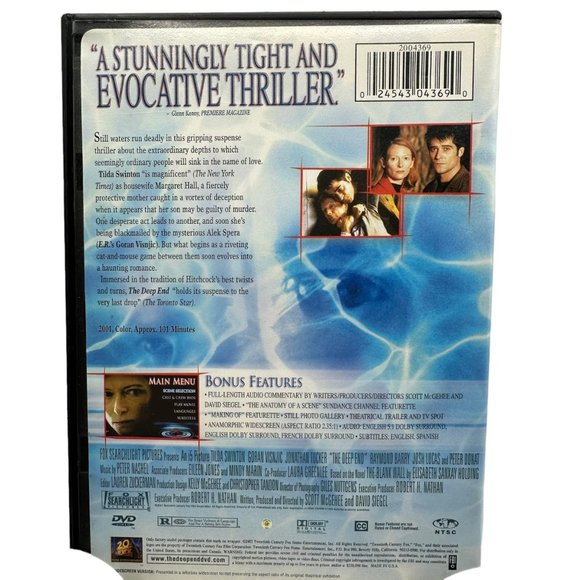 The Deep End DVD Mystery Thrillers Romance Drama Tilda Swinton Goran Visnjic - Picture 2 of 4